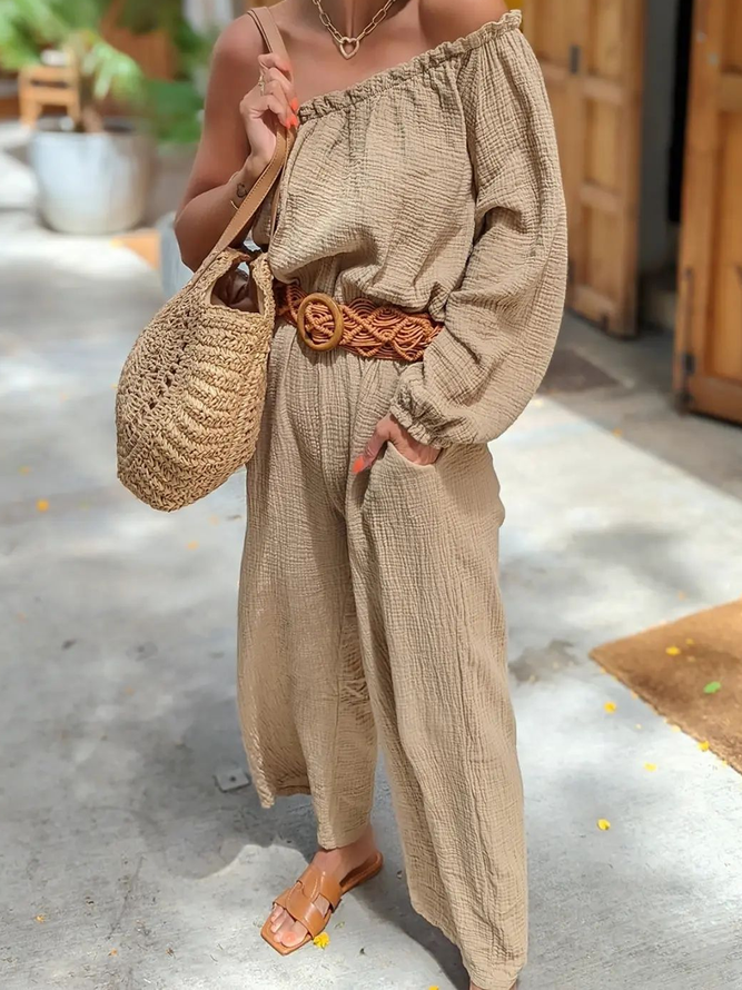 Baumwolle Unifarben Lässig Jumpsuit & Jumpsuit