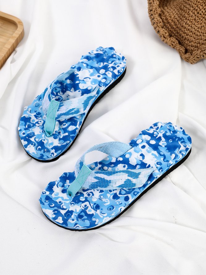 Urlaub Camo Print Nylon Strand Zehentrenner