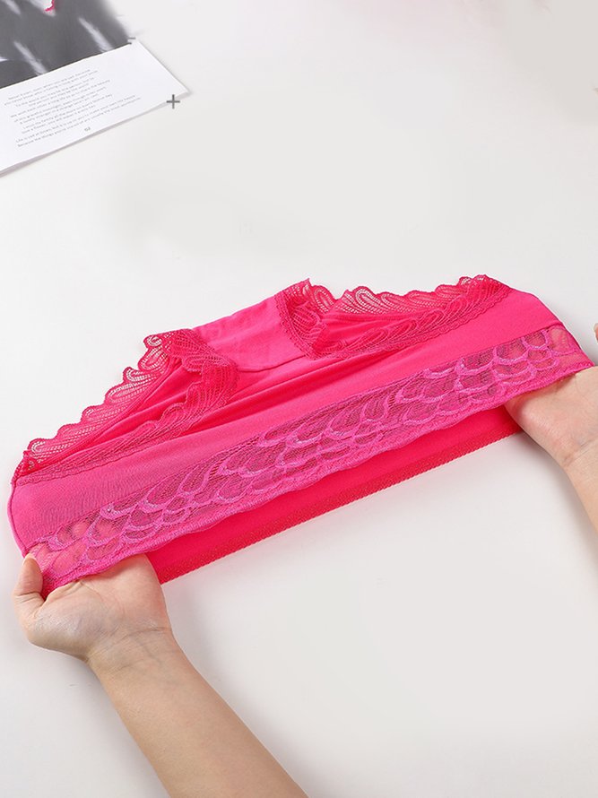 Sexy Spitze Atmungsaktiv Modal Mittlere Taille Slips