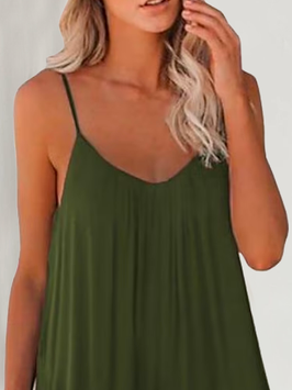 Weit Lässig Spaghettiträger Jumpsuit