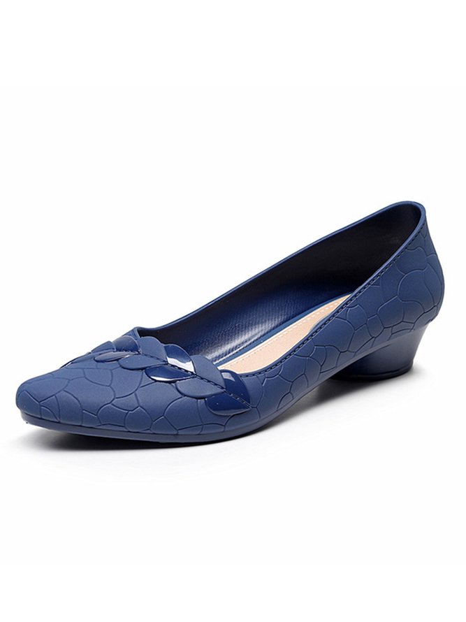 Bequem Weich Sohle Wasserdicht Spitz Flach Mund Blockabsatz Schuhe