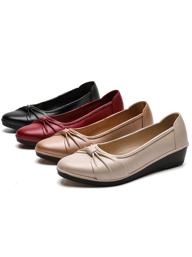 Bequem Weich Sohle Schleife Spitz Keil Schuhe