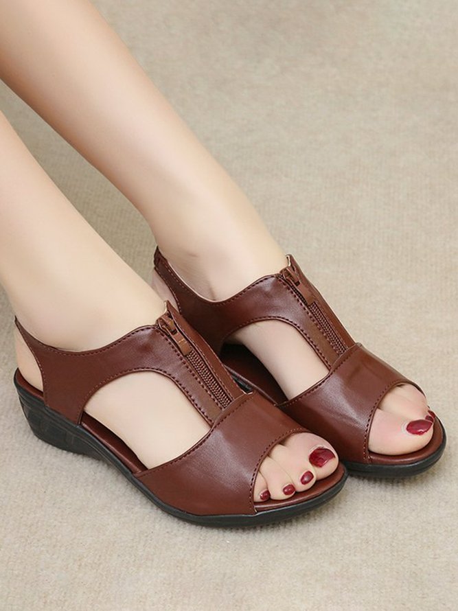 Leicht Weich Sohle Retro Sandalen mit klobigem Absatz