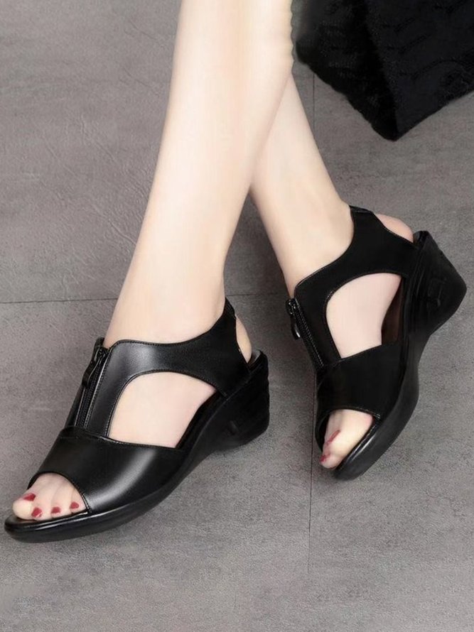 Leicht Weich Sohle Retro Sandalen mit klobigem Absatz