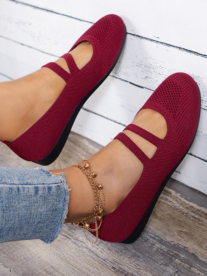 Weich und Bequem Atmungsaktiv Flyknit Mary Jane Slippers