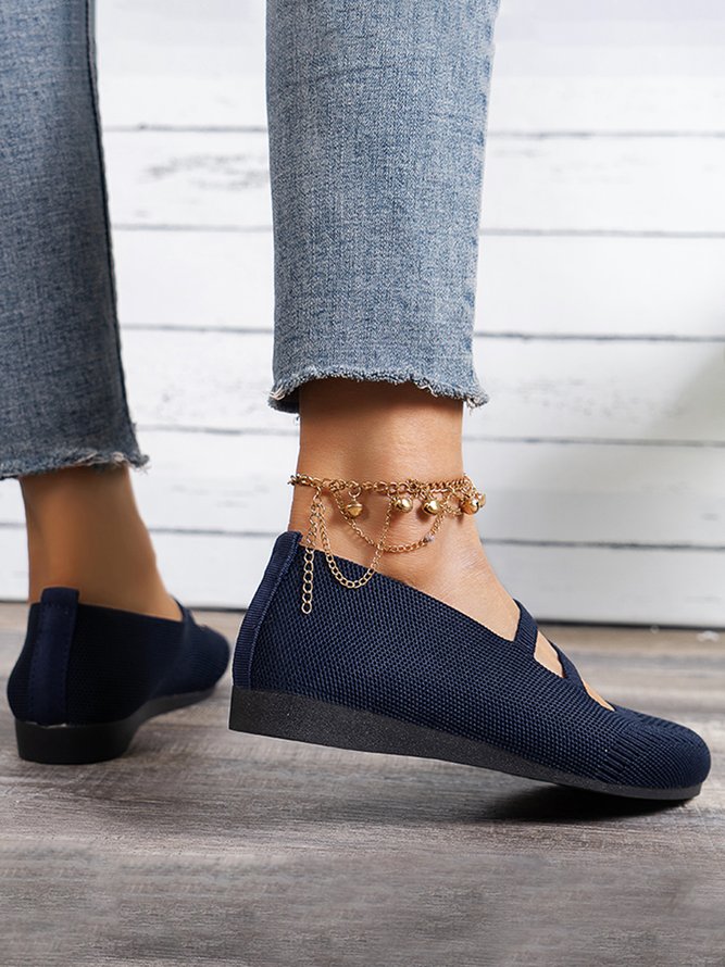Weich und Bequem Atmungsaktiv Flyknit Mary Jane Slippers