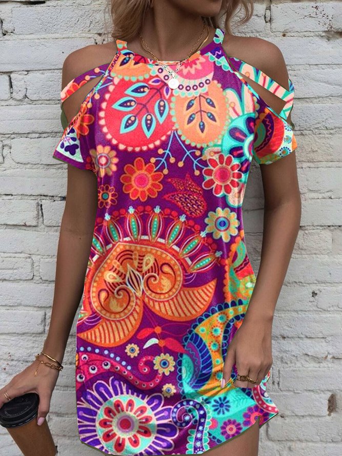 Print Weit Freizeitkleid