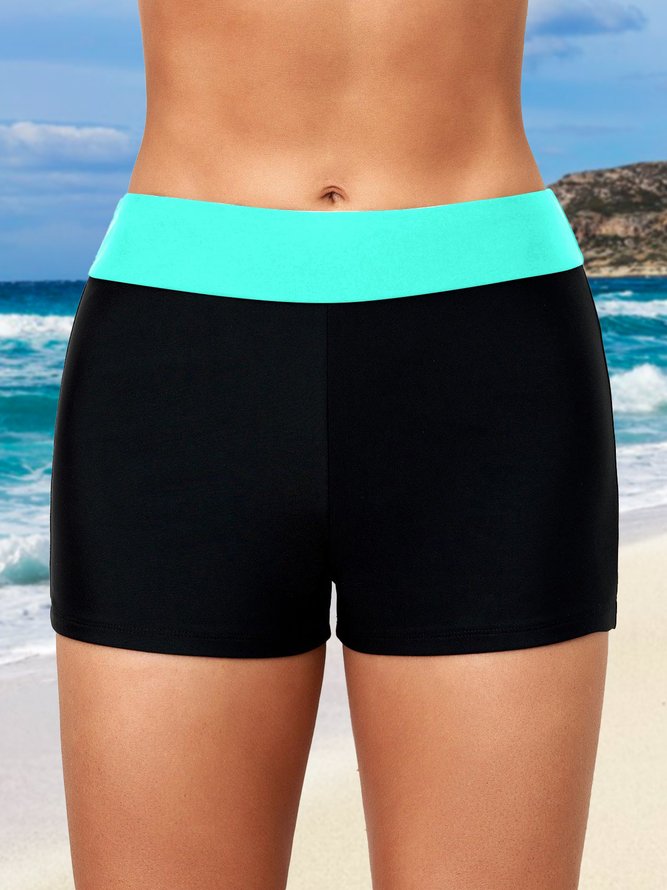 Farbblock Print Lässig Bikini Unterseite