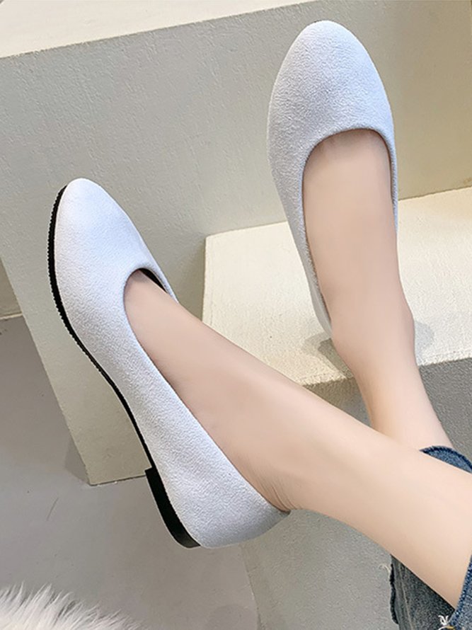 Mehrfarbig Auswahl Samt Einfach Flach Schuhe