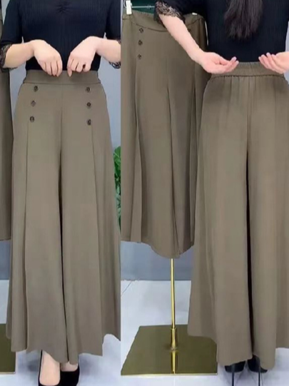 Schnalle Lässig Unifarben Hose
