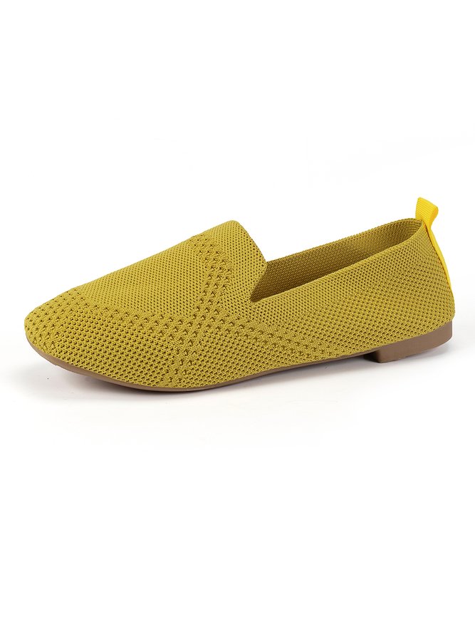 Lässig Atmungsaktiv Textil Quadratisch Slip On Schuhe
