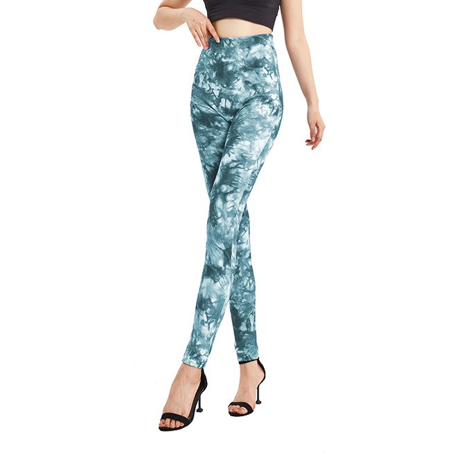 Lässig Batik Hohe Taille Knöchelhose Legging