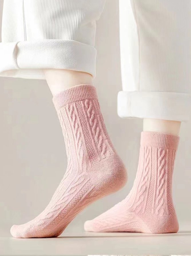 1 Paar Damen Hochelastisch Twist Mitte der Wade Socken