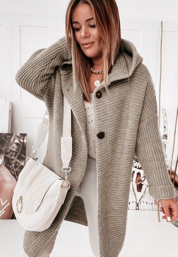 Damen Garn/Wollgarn Unifarben Langarm Bequem Lässig Strickjacke