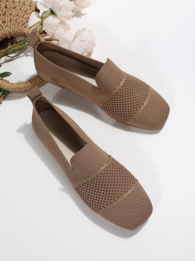 Lässig Unifarben Atmungsaktiv Slip On Niedrig Schuhe mit tiefem Mund Ausgehöhlt