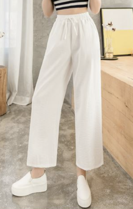 Lässig Unifarben Knöchelhose Tunnelzug Hose