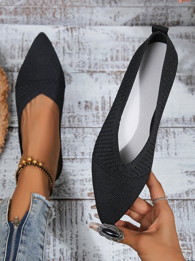 Lässig Unifarben Atmungsaktiv Slip On Flach Flache Schuhe