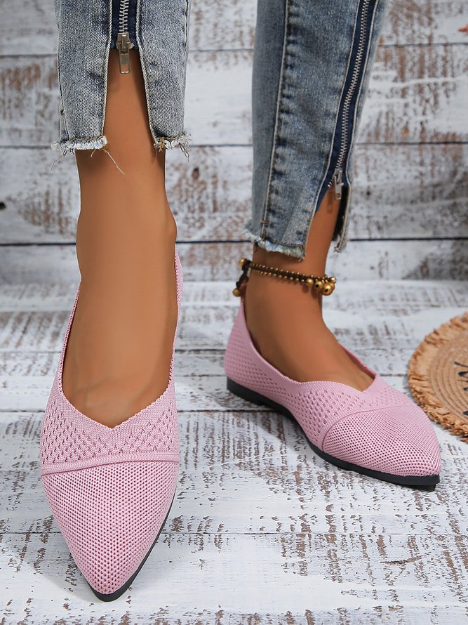 Lässig Unifarben Atmungsaktiv Slip On Flach Flache Schuhe