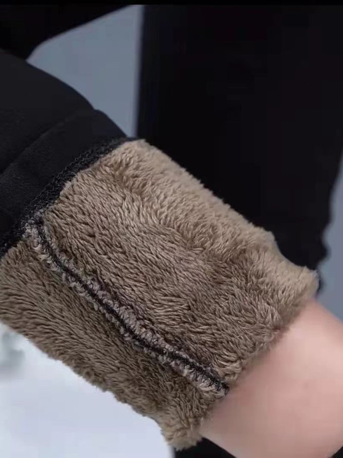Lässig Unifarben Lang Legging