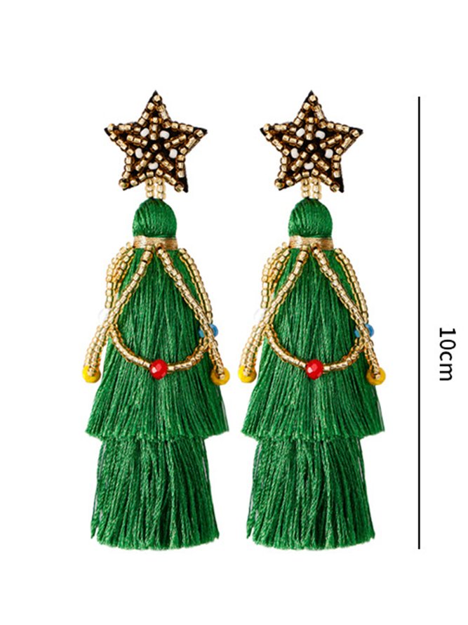 Weihnachtsbaum Quaste Böhmisch Handgemachte Bördeln Ohrringe