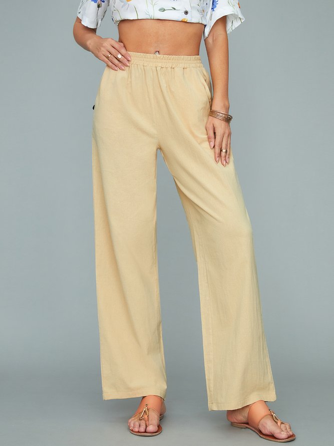 Reine Farbe Hose Lässiges Design Noracora