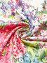 Blumenmuster Kleid V-Ausschnitt Kurzarm Stricken Lässig Urlaub Stil Noracora