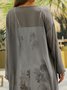 Baumwoll Maxikleid Zweiteiliges Set Blumen Print Noracora