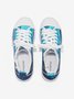 Bequem Blau Abstrakt Print Segeltuch Schuhe