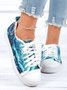 Bequem Blau Abstrakt Print Segeltuch Schuhe