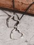 Lässig Leder Kabel Silber Herz Pendant Halskette Western Stil Retro Ethnisch Schmuck