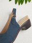 Retro Unifarben Einfach Offen Blockabsatz Sandale