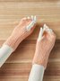 Lässig Einfach Mittler-Länge Baumwolle Gestreift Hälfte Finger Handschuhe Kleider Matching Vielseitig Zubehör