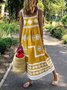 Bohemien Weit Lässig Große Größen Kleid