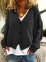 Damen Lässig Blusen&Shirts Tunika Pullover Strickjacke