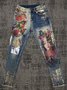 Schmale Jeans mit Abstrakt-Print