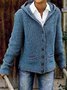 Mit Kapuze Geknöpft Warmer Strickjacke Pullover Pullover Mantel