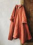 Retro 3/4 Ärmel V-Ausschnitt Große Größen Freizeitkleid Unifarben