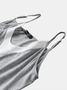 Grau Lässig Normal Farbblock Unifarben Jumpsuit