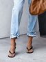 Blau Denim Lässig Normal Hosen
