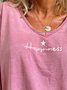 Pink Baumwollmischung Lässig Rundhals T-Shirt