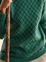 Retro Unifarben Große Größen Langarm Rundhals Lässig Pullover