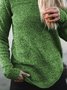 Rundhals Lässiger Pullover aus Baumwolle