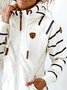 Baumwollgemische Gestreifte Sweatjacke mit Langarm