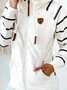 Baumwollgemische Gestreifte Sweatjacke mit Langarm