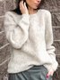 Langarm Lässiger Pullover aus Baumwolle