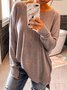 Rundhals Langarm Pullover aus Baumwollgemisch
