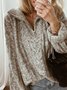 Süß Herbst Polyester V-Ausschnitt Mittler Täglich Lässig Weit Pullover für Damen