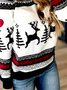 Damen Geometrisch Urlaub Winter Acryl Täglich Weihnachten Langarm Rundhals Pullover