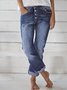 Lässige Elastische Jeans mit Tunnelzug Taschen