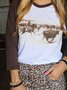 Rundhals Retro T-Shirt mit Tier Print